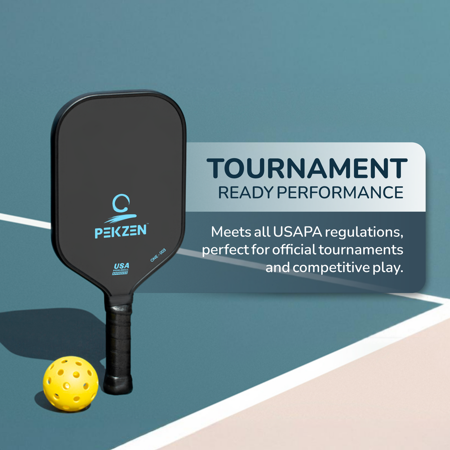 Pro T700 Carbon Fiber Pickleball Paddle|16mm Thermoformed | Power, Control & Exceptional Spin|Minimalist Graphics (Ocean Blue)