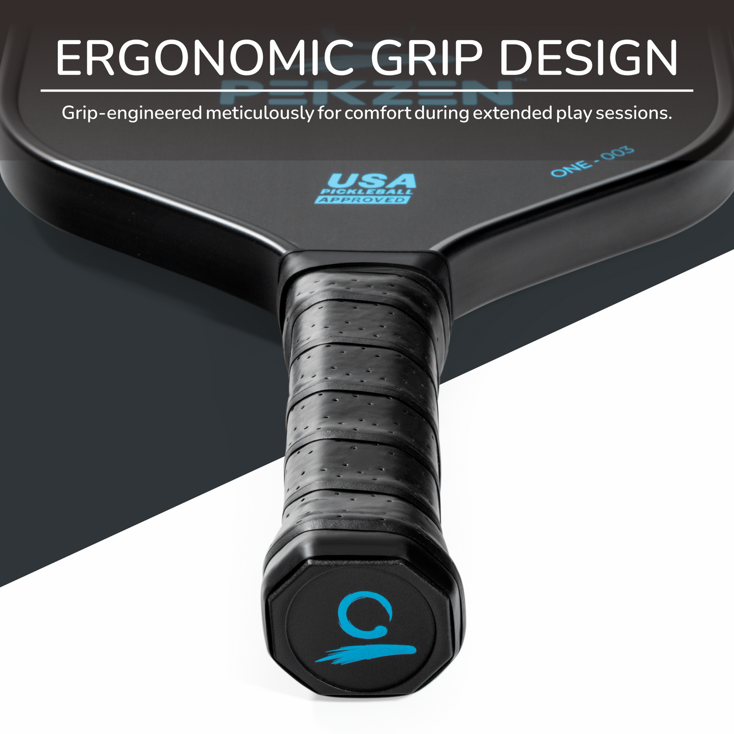 Pro T700 Carbon Fiber Pickleball Paddle|16mm Thermoformed | Power, Control & Exceptional Spin|Minimalist Graphics (Ocean Blue)
