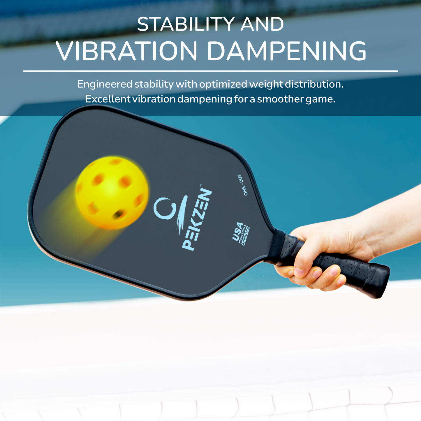 Pro T700 Carbon Fiber Pickleball Paddle|16mm Thermoformed | Power, Control & Exceptional Spin|Minimalist Graphics (Ocean Blue)