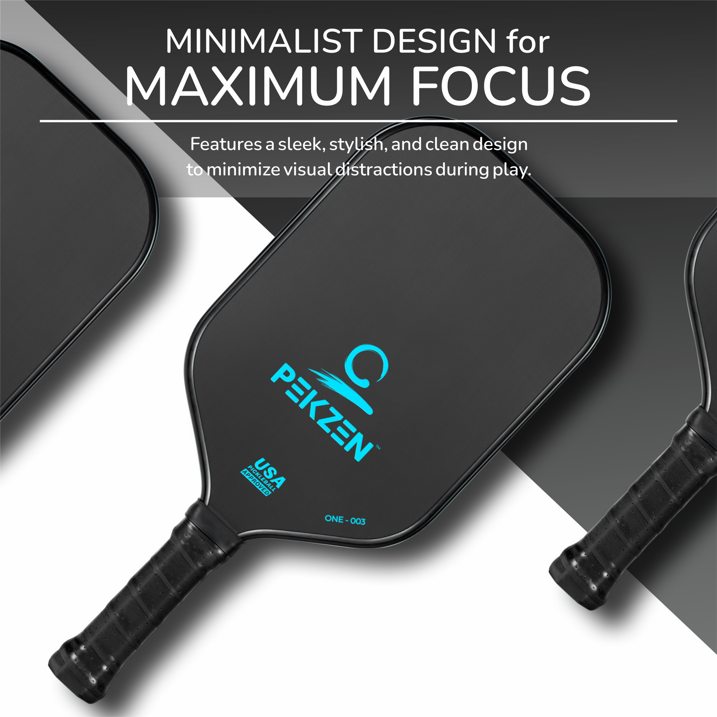 Pro T700 Carbon Fiber Pickleball Paddle|16mm Thermoformed | Power, Control & Exceptional Spin|Minimalist Graphics (Ocean Blue)