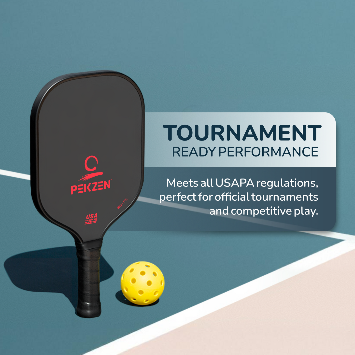 16mm Pro T700 Thermoformed Carbon Fiber Pickleball Paddle |Forgiving Large Sweet Spot | Power, Control & Spin | Minimalist Graphics (Fiery Red)