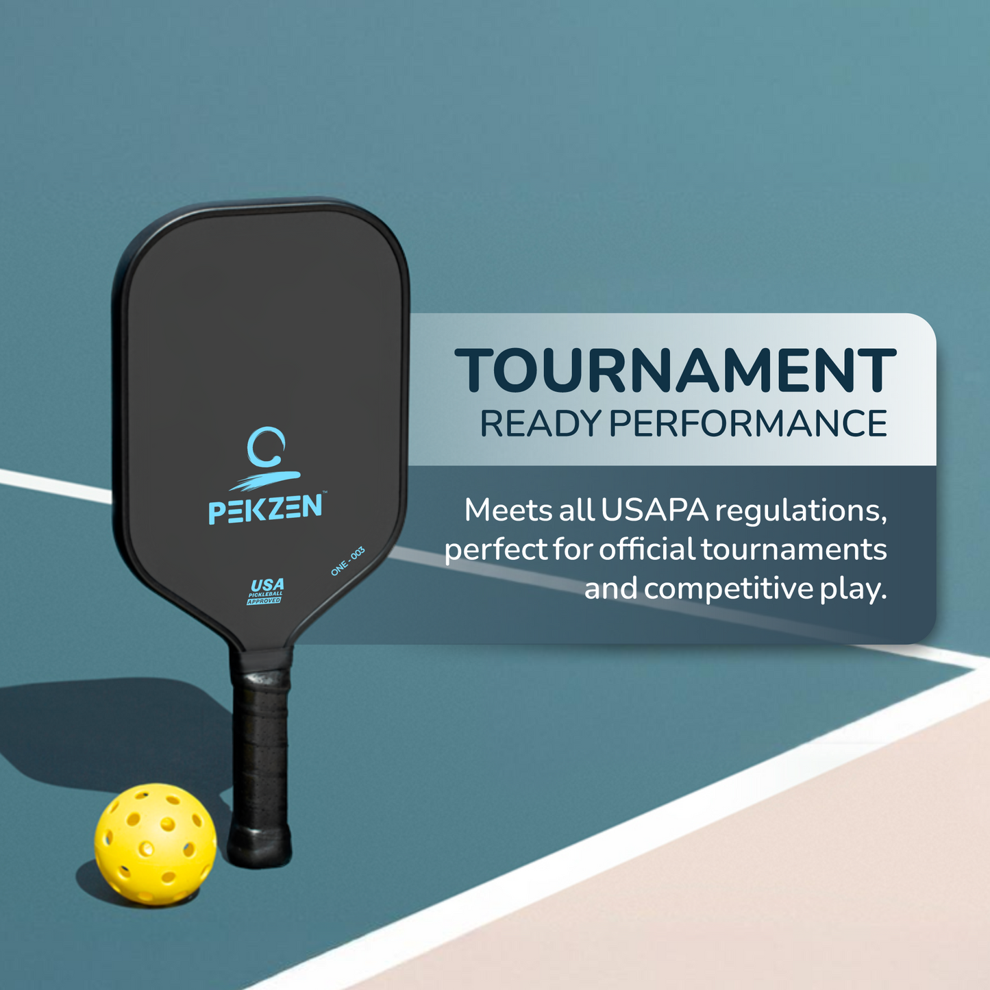 Pro T700Carbon Fiber Pickleball Paddle｜16mm Thermoformed | Power, Control & Exceptional Spin|Minimalist Graphics (Ocean Blue)