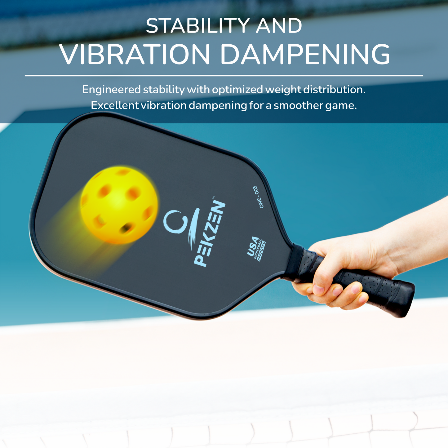 Pro T700Carbon Fiber Pickleball Paddle｜16mm Thermoformed | Power, Control & Exceptional Spin|Minimalist Graphics (Ocean Blue)